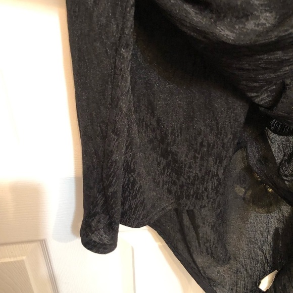 Windsor size large black LBD deep V faux wrap dress with asymmetrical hem NWOT - Picture 6 of 15